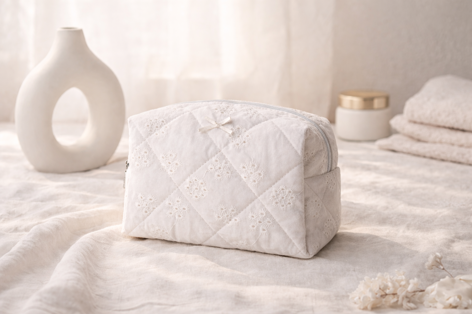 Lumour White Lace Cosmetic Bag